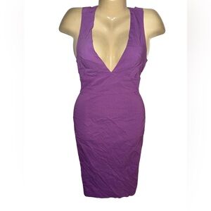 ASOS Purple One-Shoulder Plunge V-Neck Bodycon Dress